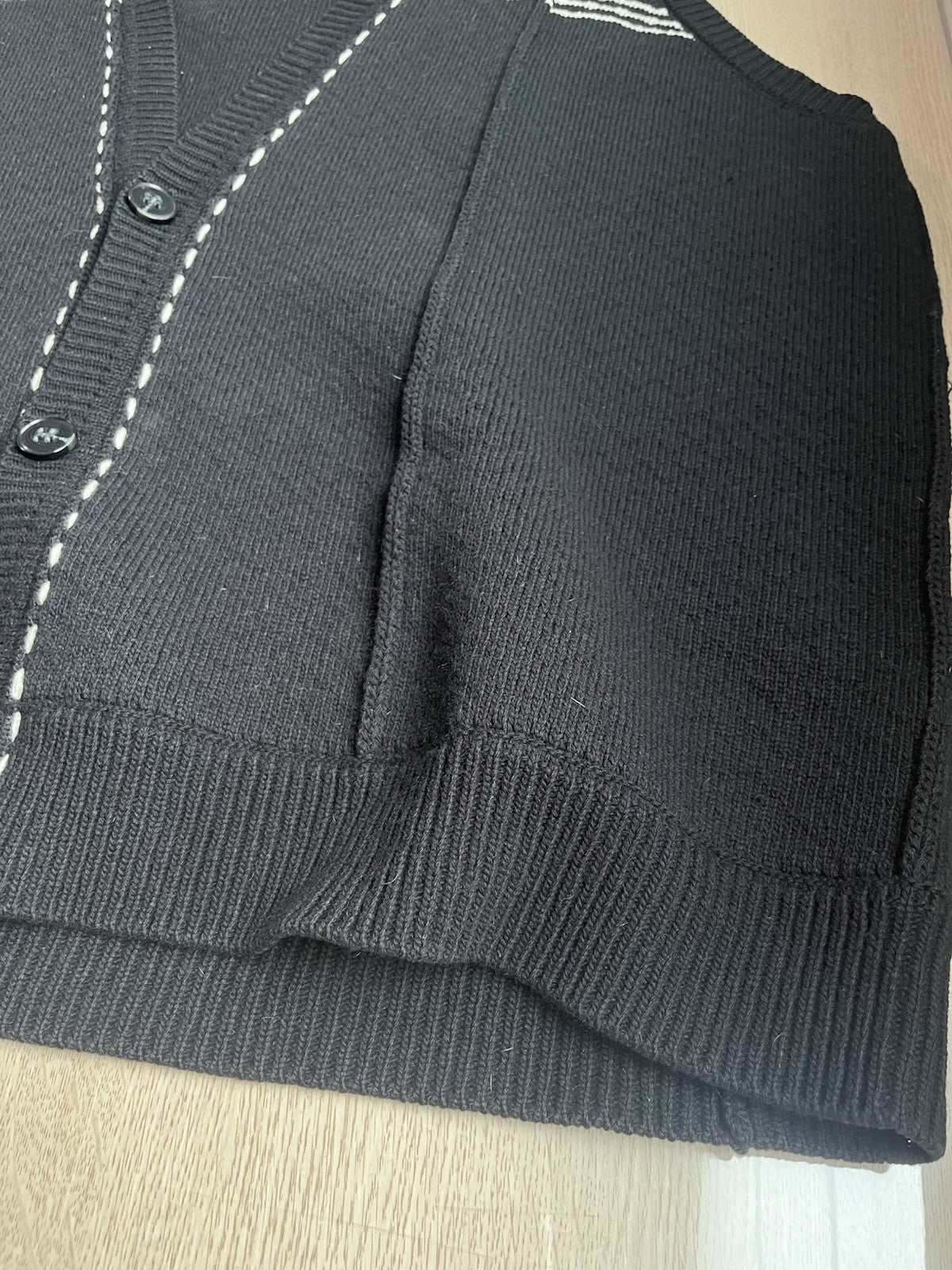 OS Raf simons oversized Heavy Weight knit sleeveless cardigan jacket