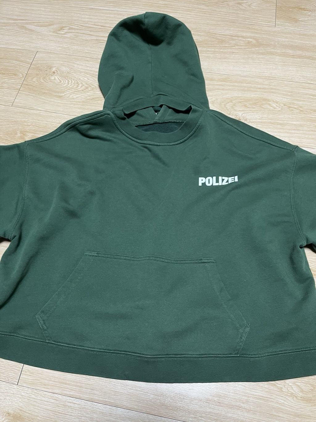Xs Vetements ss16 Reversible Polizei crop oversized hoodie