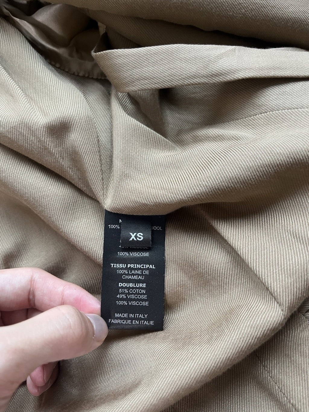 XS Vetements fw17 baby camel wool double breasted coat