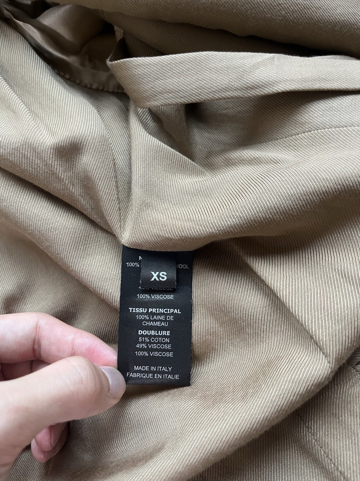XS Vetements fw17 baby camel wool double breasted coat