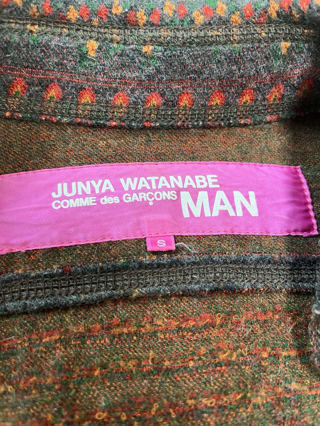 S Junya watatanabe man fringe wool knit jacket