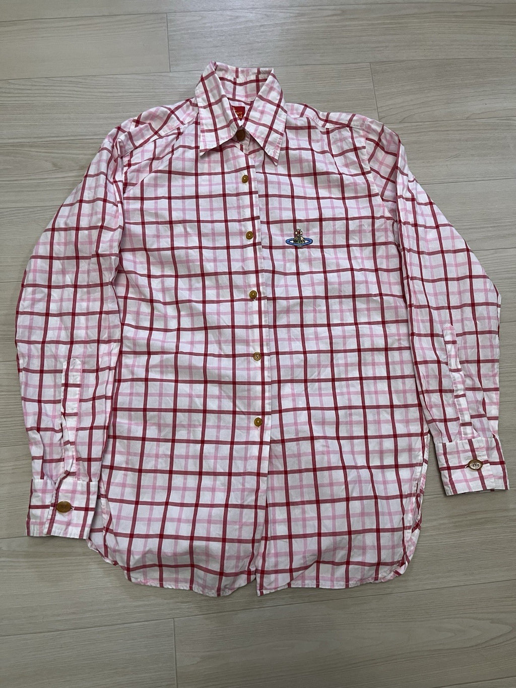 I Vivienne westwood vintage pink checkered button up shirt