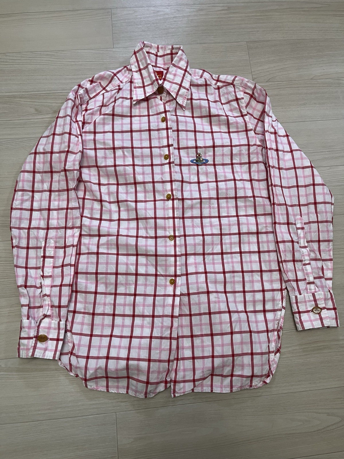I Vivienne westwood vintage pink checkered button up shirt