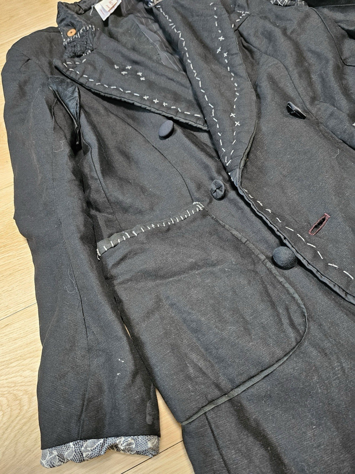 M Undercover AW04 But Beautiful Six-button assymetric blazer jacket