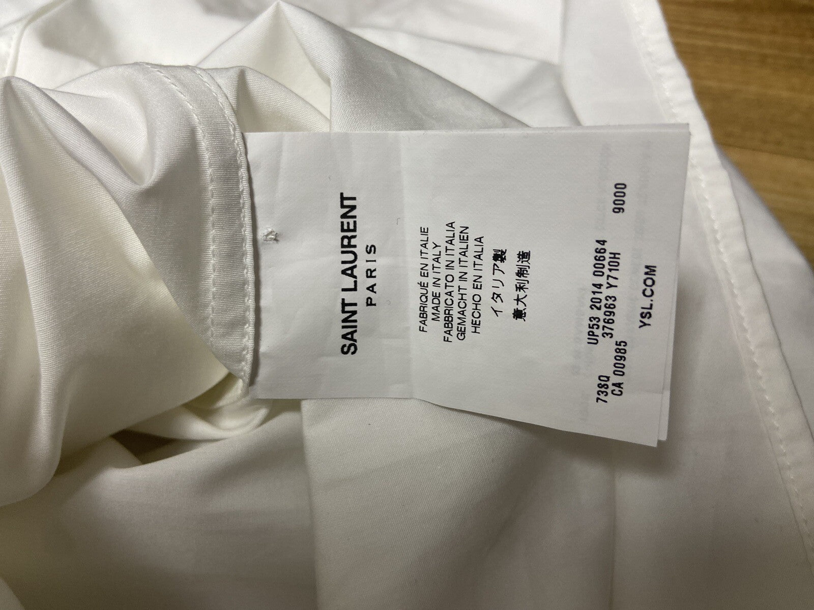 Bnwt 41 Saint Laurent DINNER TUXEDO button up dress shirt