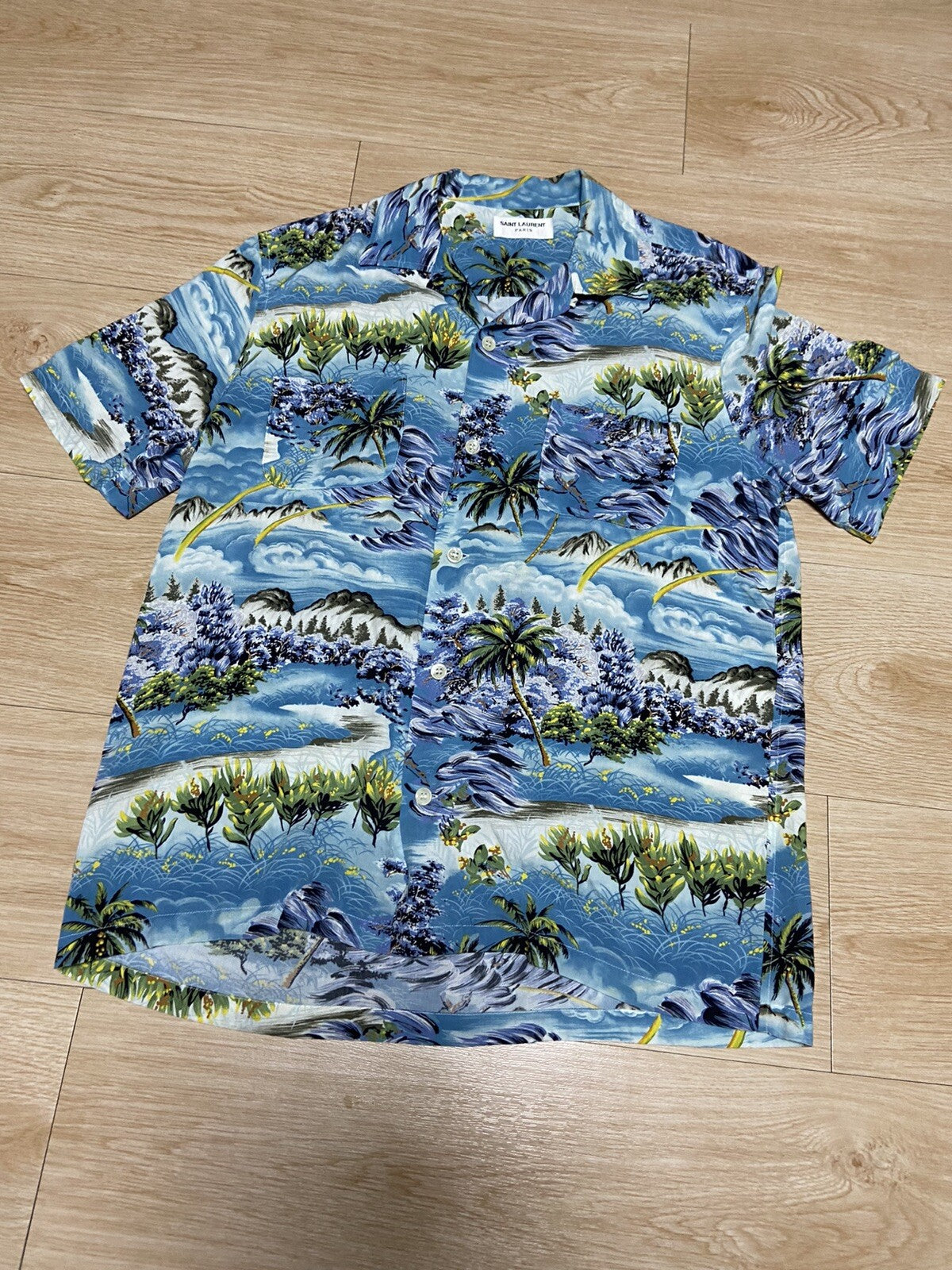 38 Saint Laurent 16ss surf sound hawaiian button up shirt