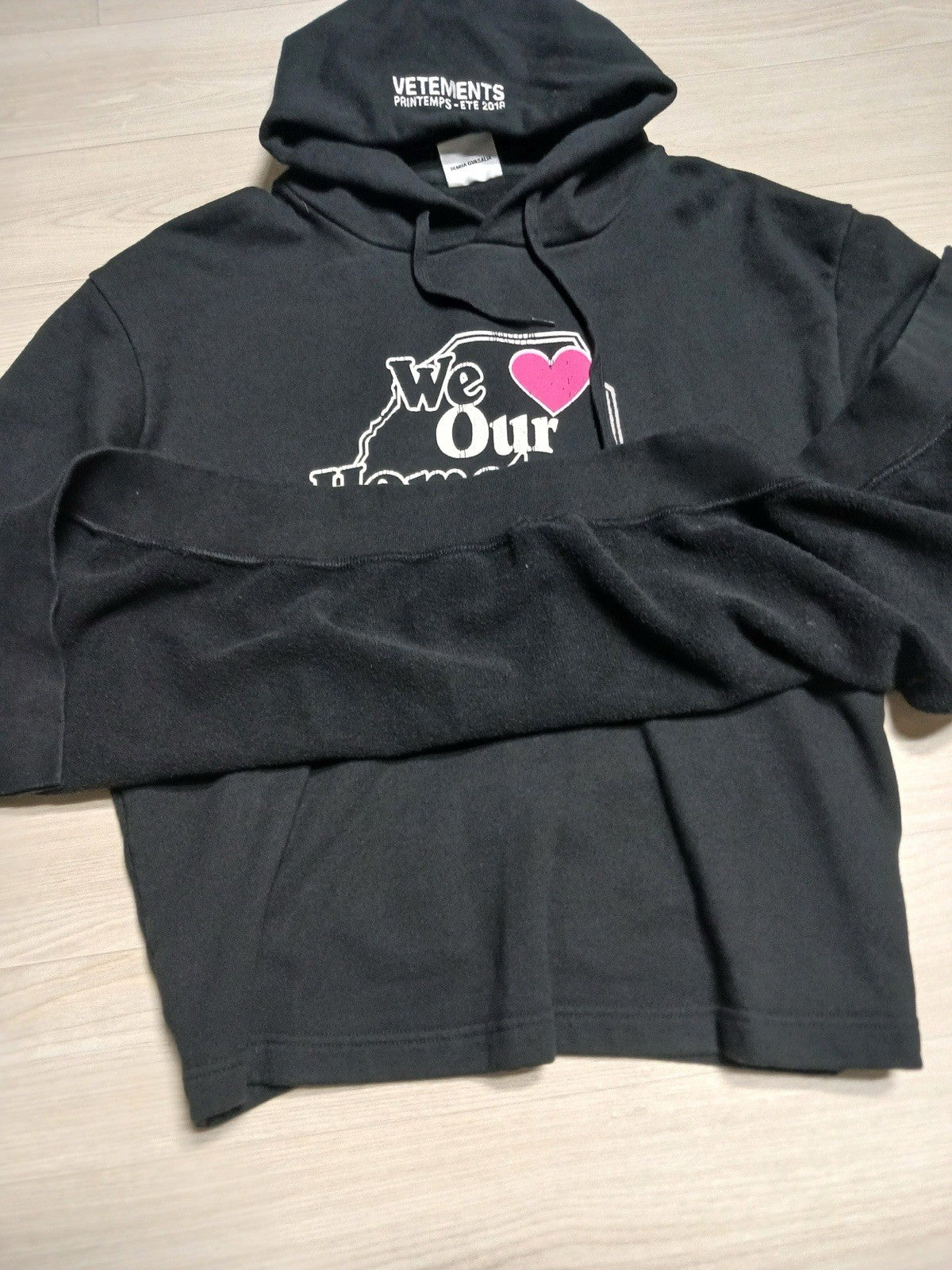 S vetements WE OUR HOMETOWN layered hoodie