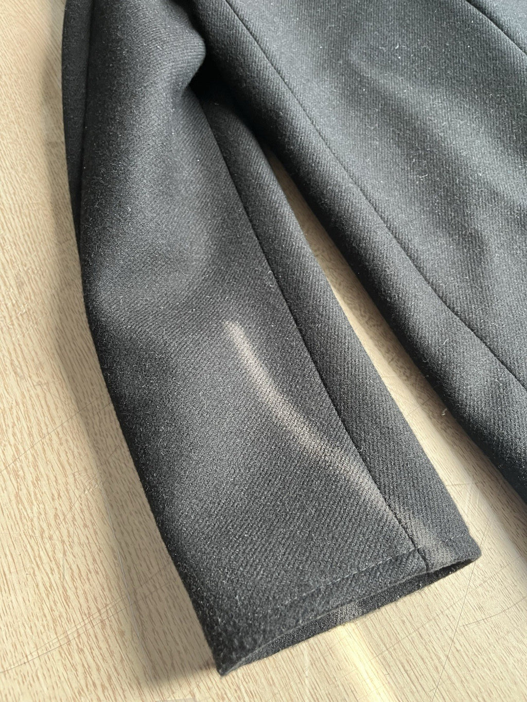 46 Saint Laurent Nutria real fur collar wool peacoat jacket