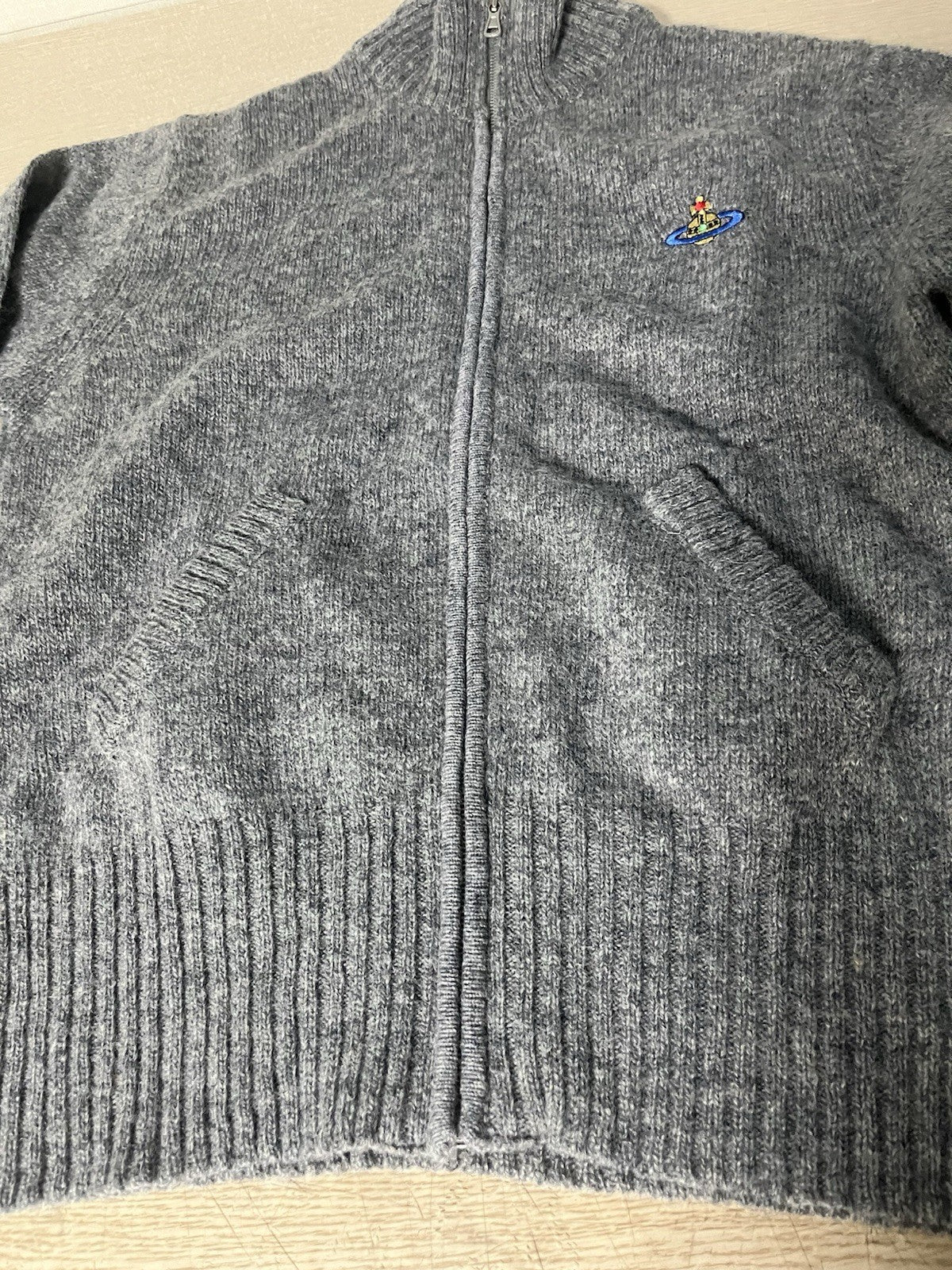 M vivienne westwood man orb logo knit zip up jacket