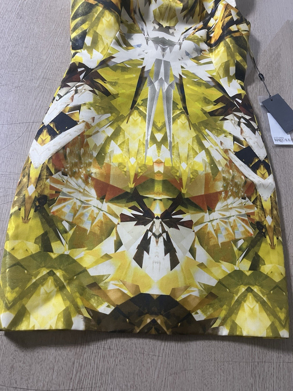 42 Alexander Mcqueen Ss09 Natural Distinction kaleidoscope Printing Silk Dress