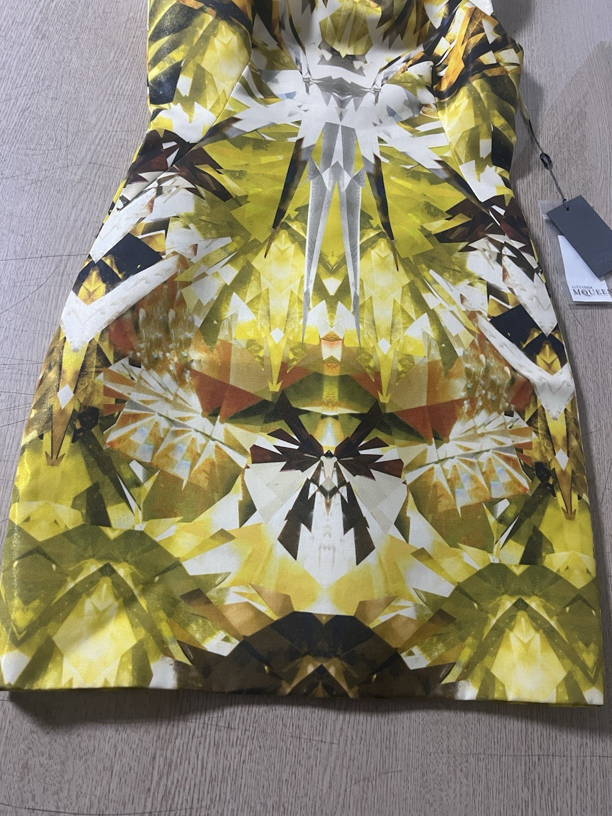 42 Alexander Mcqueen Ss09 Natural Distinction kaleidoscope Printing Silk Dress