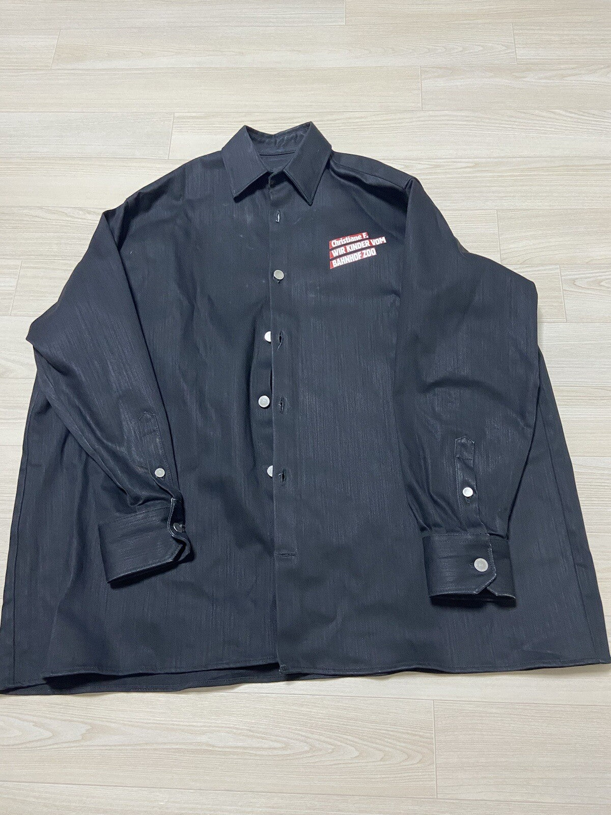 Os Raf Simons X Christian F Back printing Denim shirt jacket