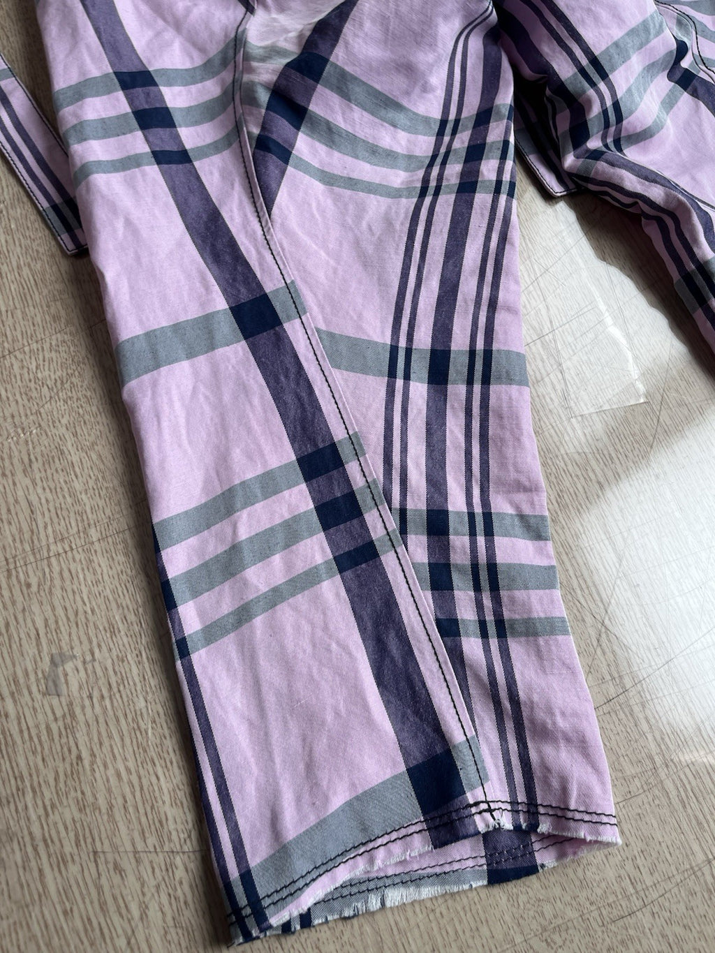 M Vivienne westwood tartan raw hem belted harem pants