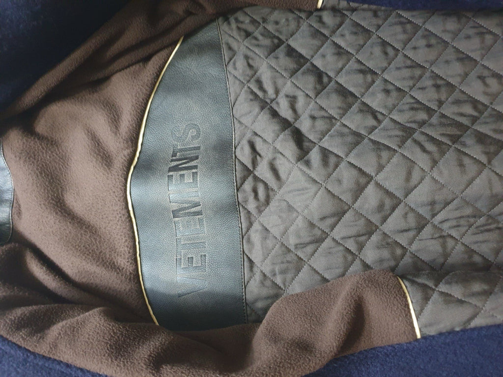 M Vetements oversized TIE leather trim VAGABOND wool coat