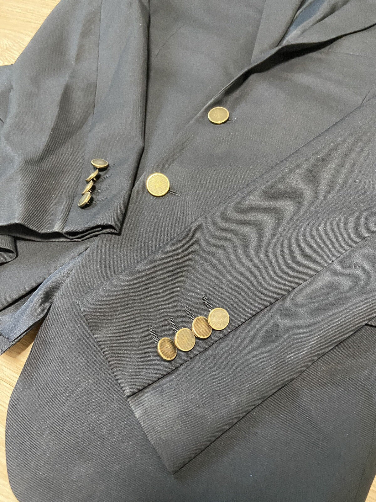 50 Saint Laurent ss15 gold button wool blazer suit