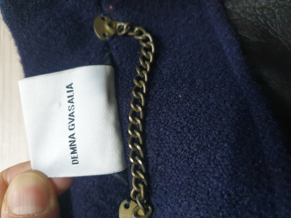 M Vetements oversized TIE leather trim VAGABOND wool coat