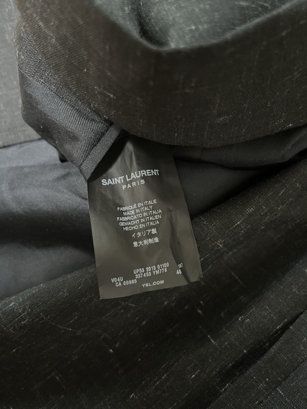 46 Saint Laurent SS14 look3 assymmetric peaked lapel blazer suit jacket