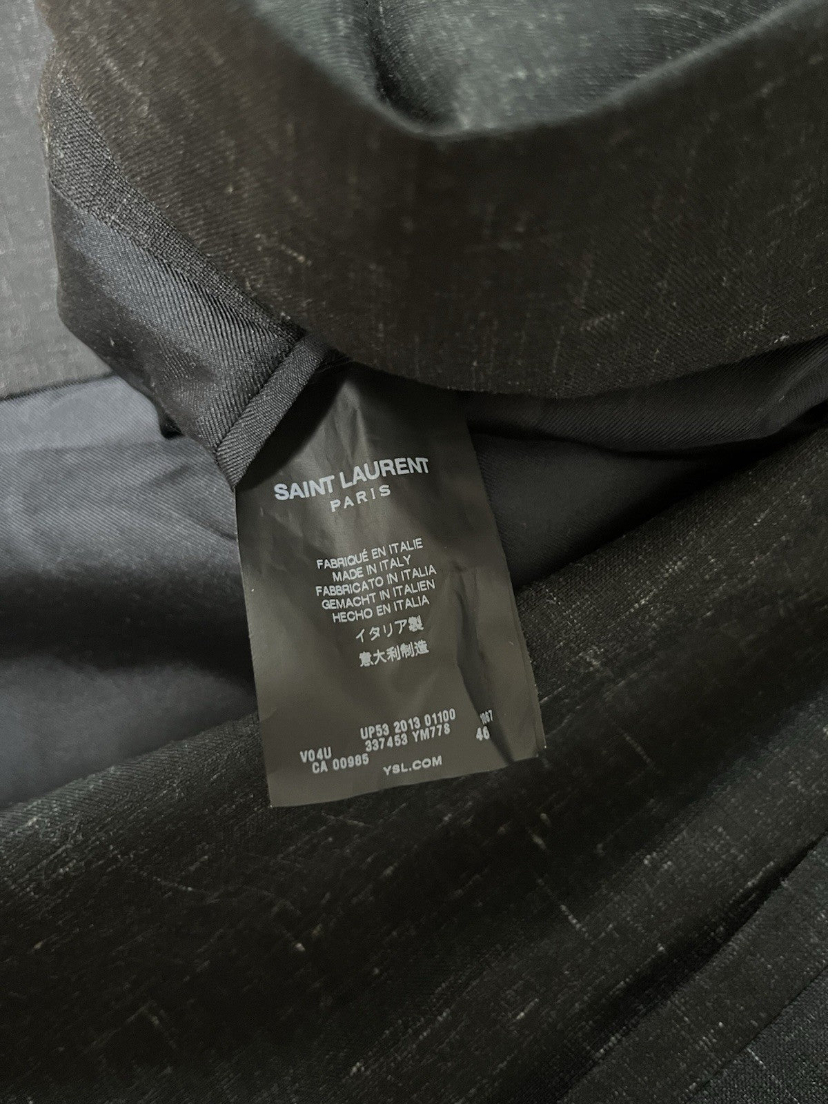 46 Saint Laurent SS14 look3 assymmetric peaked lapel blazer suit jacket