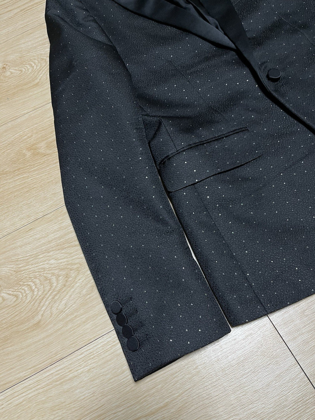 44 Saint laurent glitter Le smoking peaked lapel blazer suit jacket