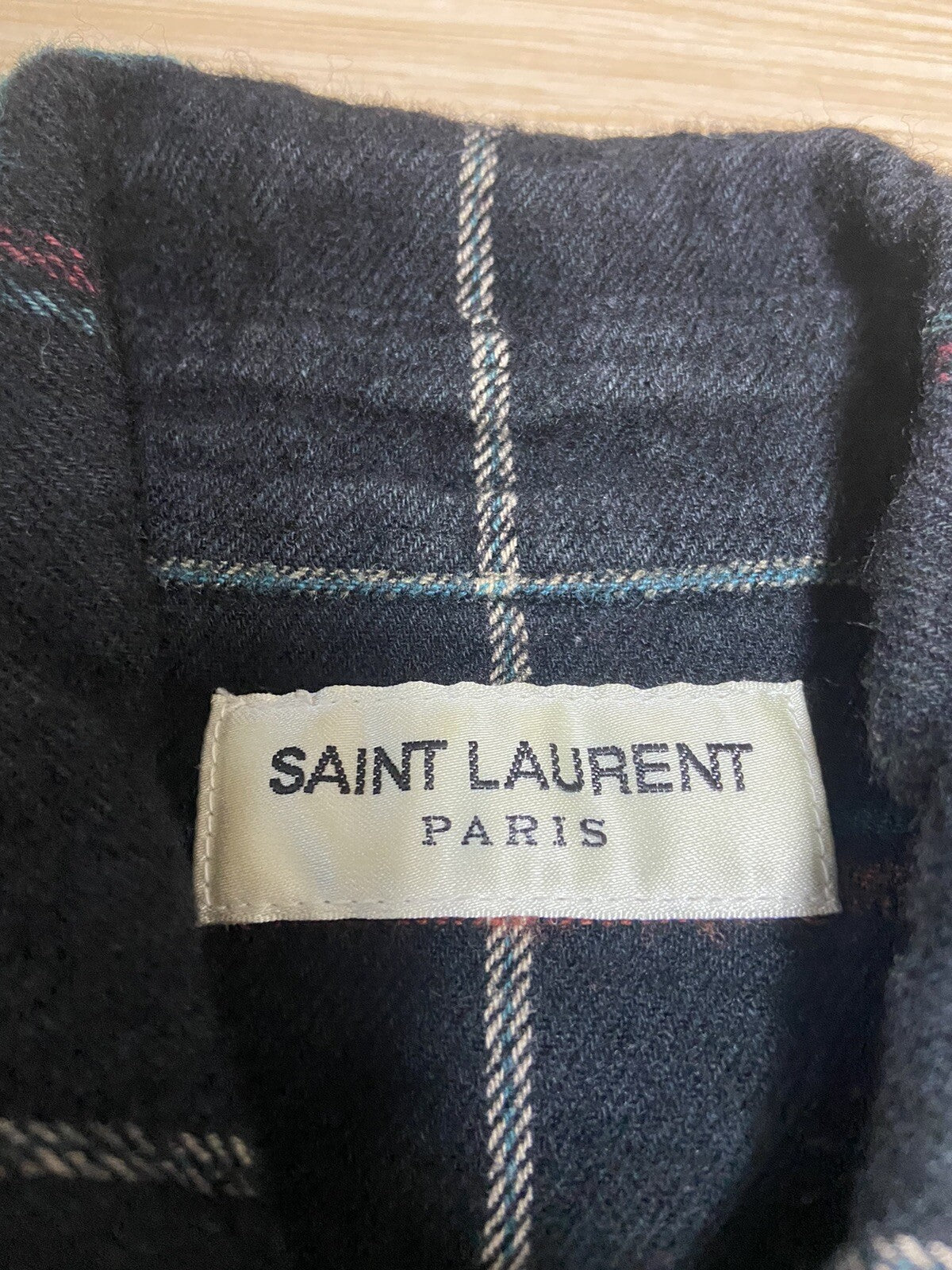 XS Saint Laurent 2018 Black Flannel cotton linen shirt