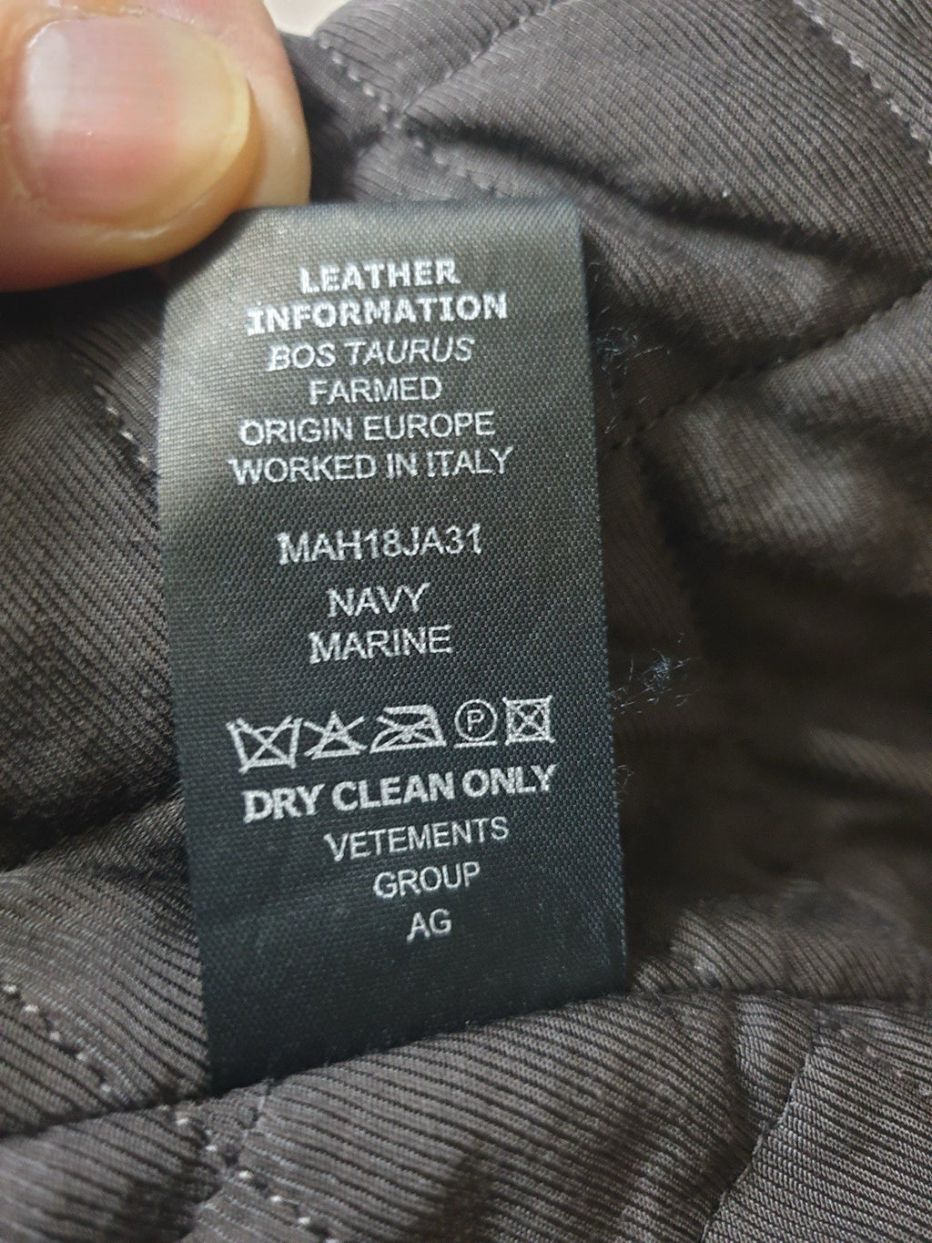M Vetements oversized TIE leather trim VAGABOND wool coat
