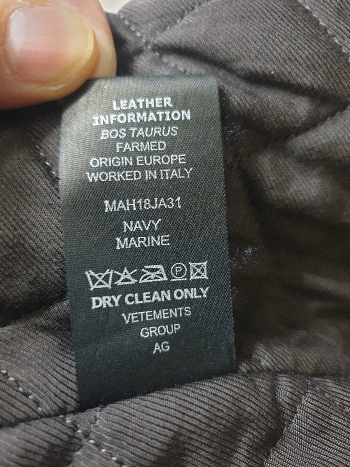 M Vetements oversized TIE leather trim VAGABOND wool coat