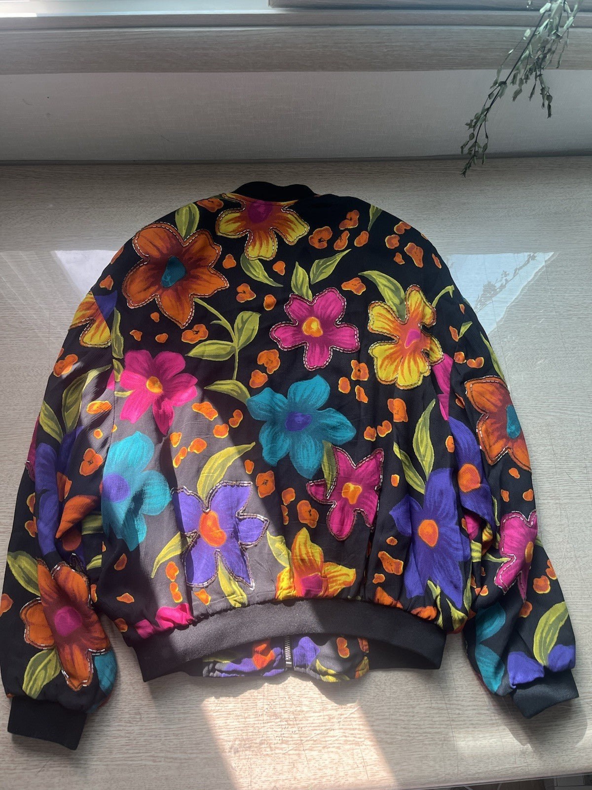48 saint laurent floral crepe embellished bomber jacket