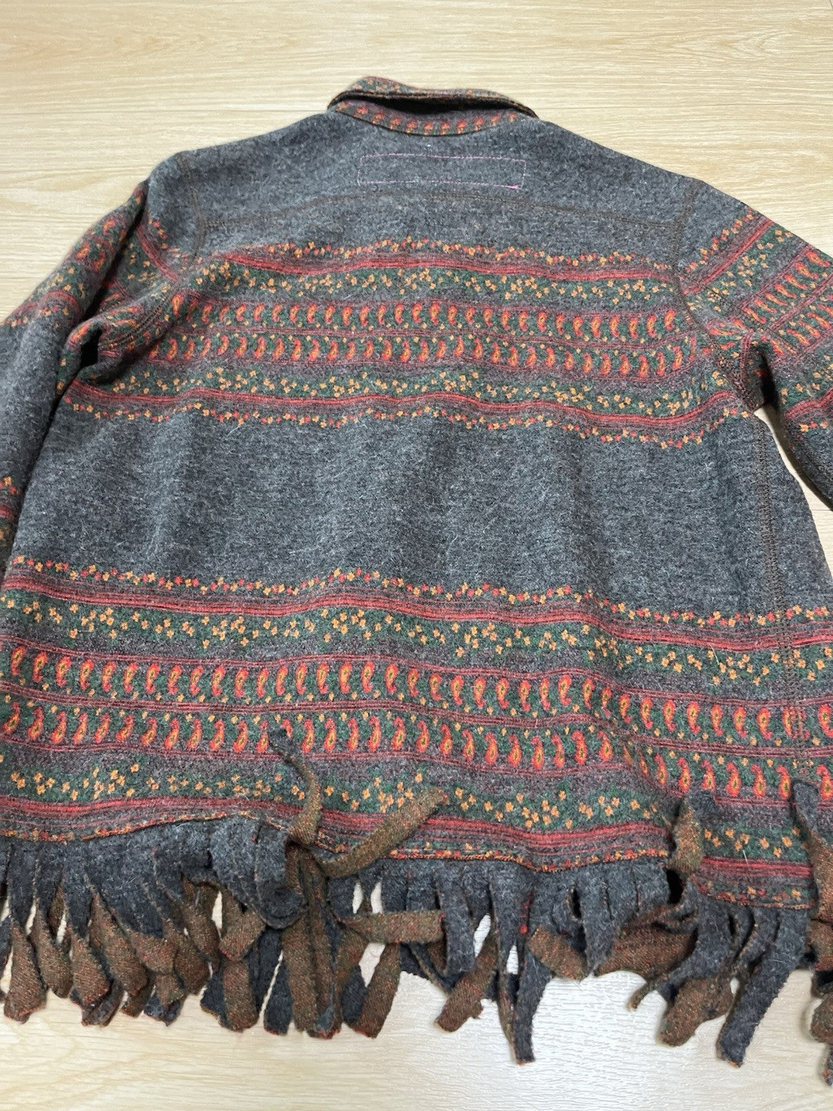 S Junya watatanabe man fringe wool knit jacket