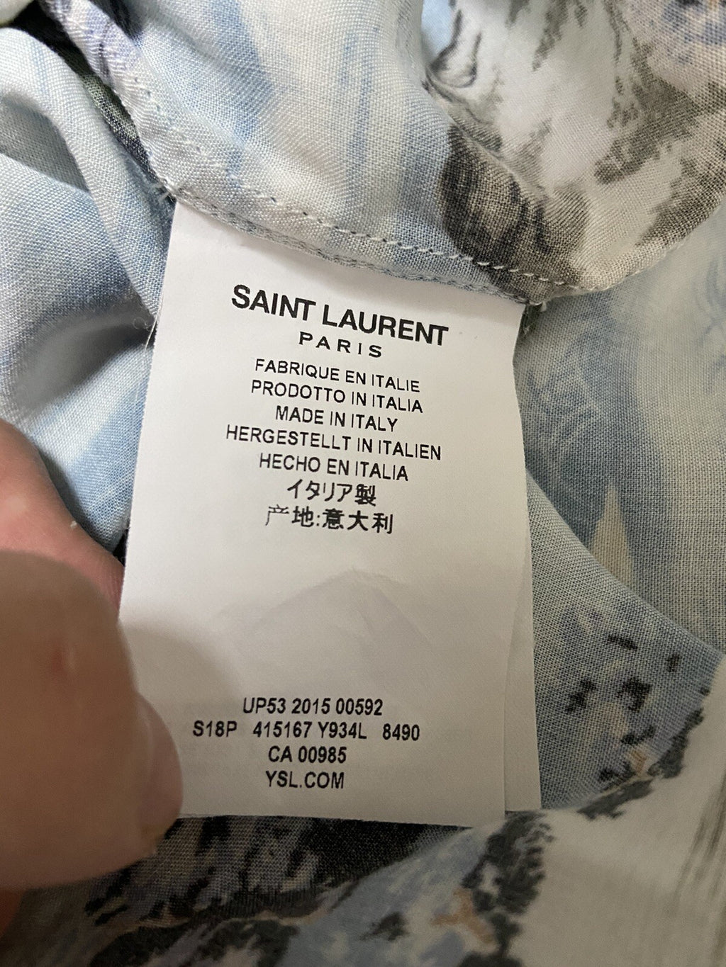 38 Saint Laurent 16ss surf sound hawaiian button up shirt