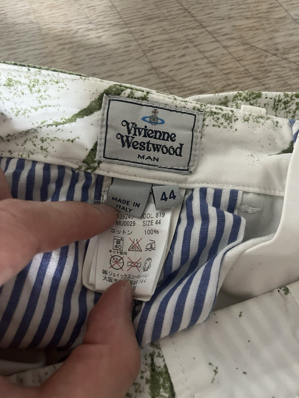 44 Vivienne westwood leaf printing bermuda short pants