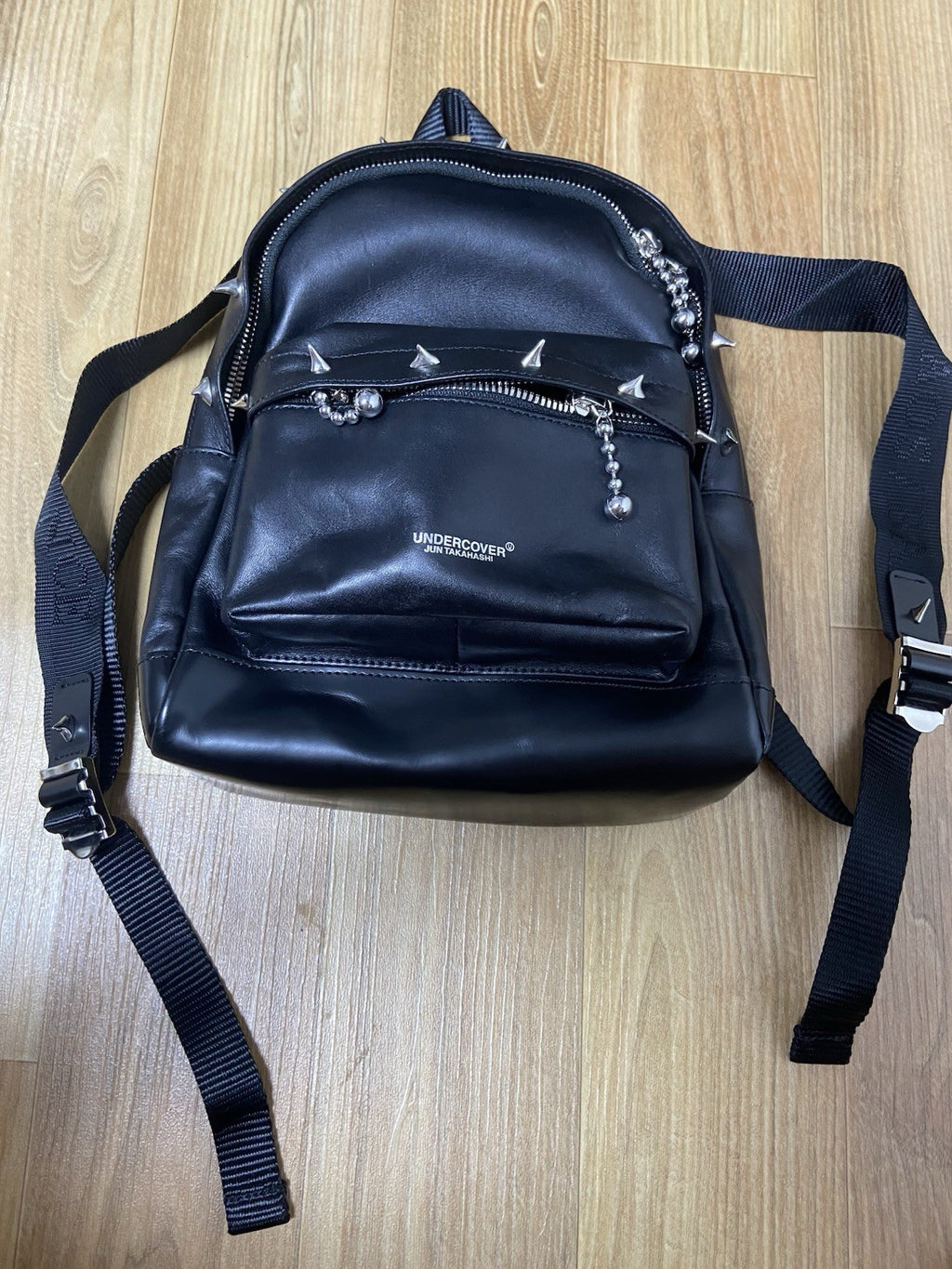 Os Undercover Leather SPIKE studded mini backpack