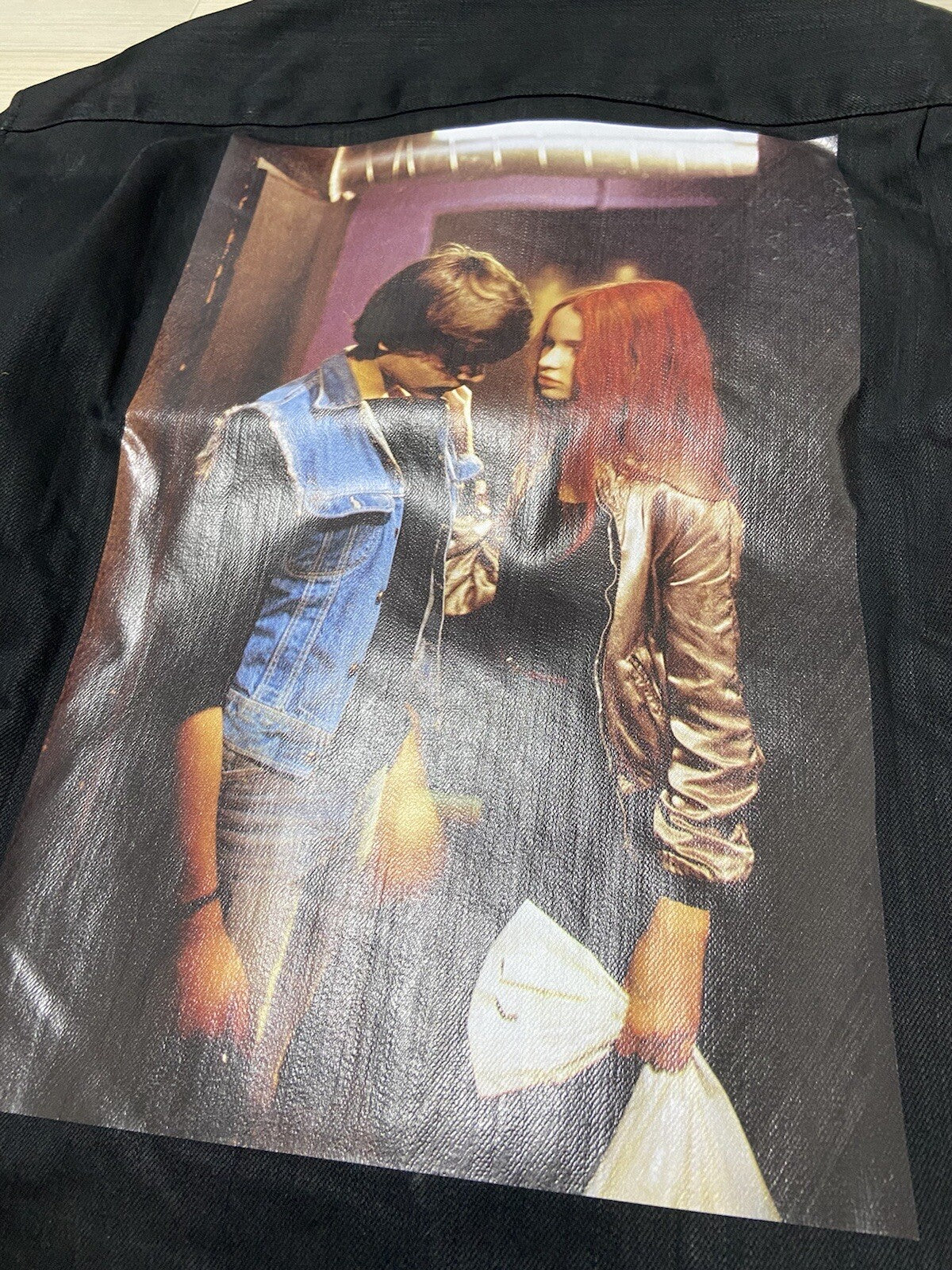 Os Raf Simons X Christian F Back printing Denim shirt jacket