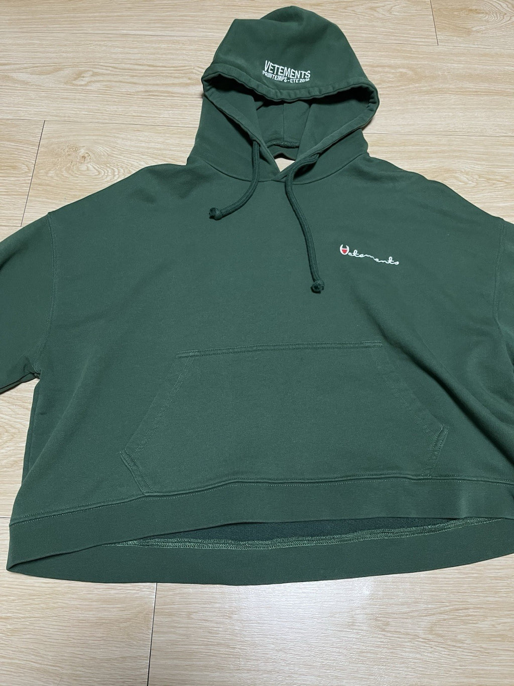 Xs Vetements ss16 Reversible Polizei crop oversized hoodie