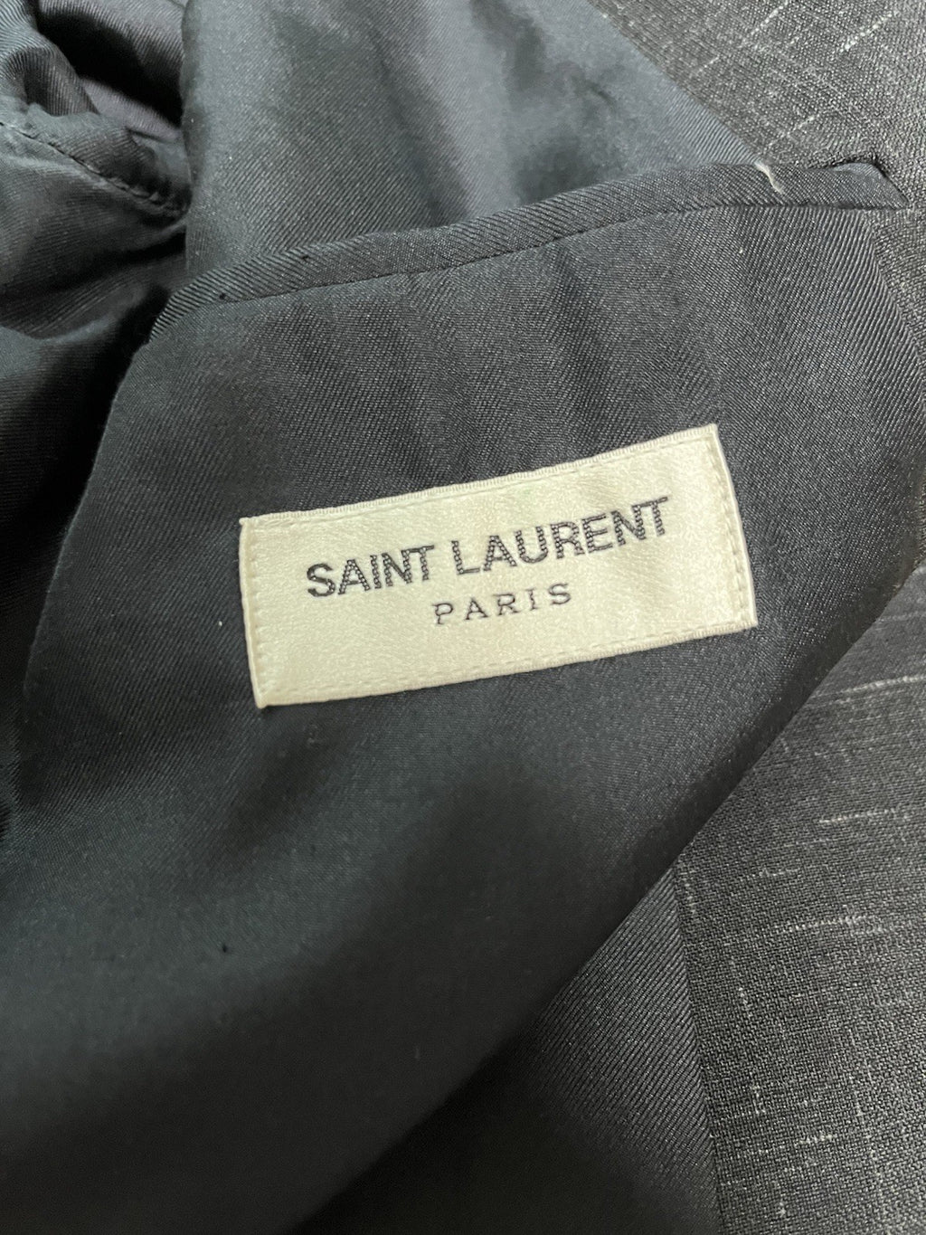46 Saint Laurent SS14 look3 assymmetric peaked lapel blazer suit jacket