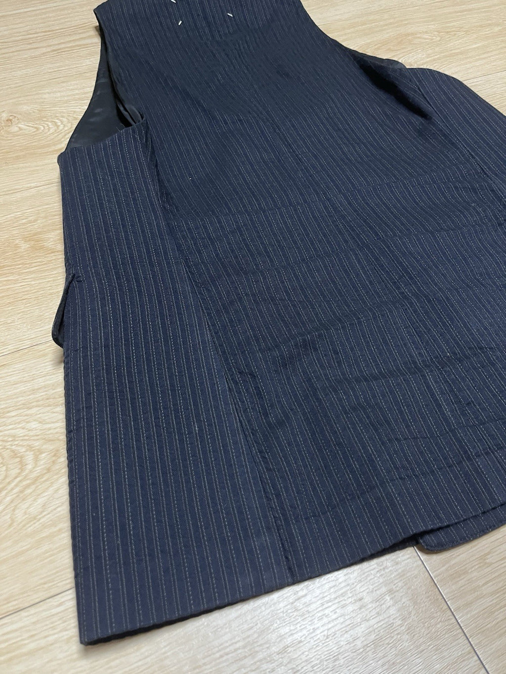 50 Maison Margiela 6B striped sleeveless blazer jacket vest