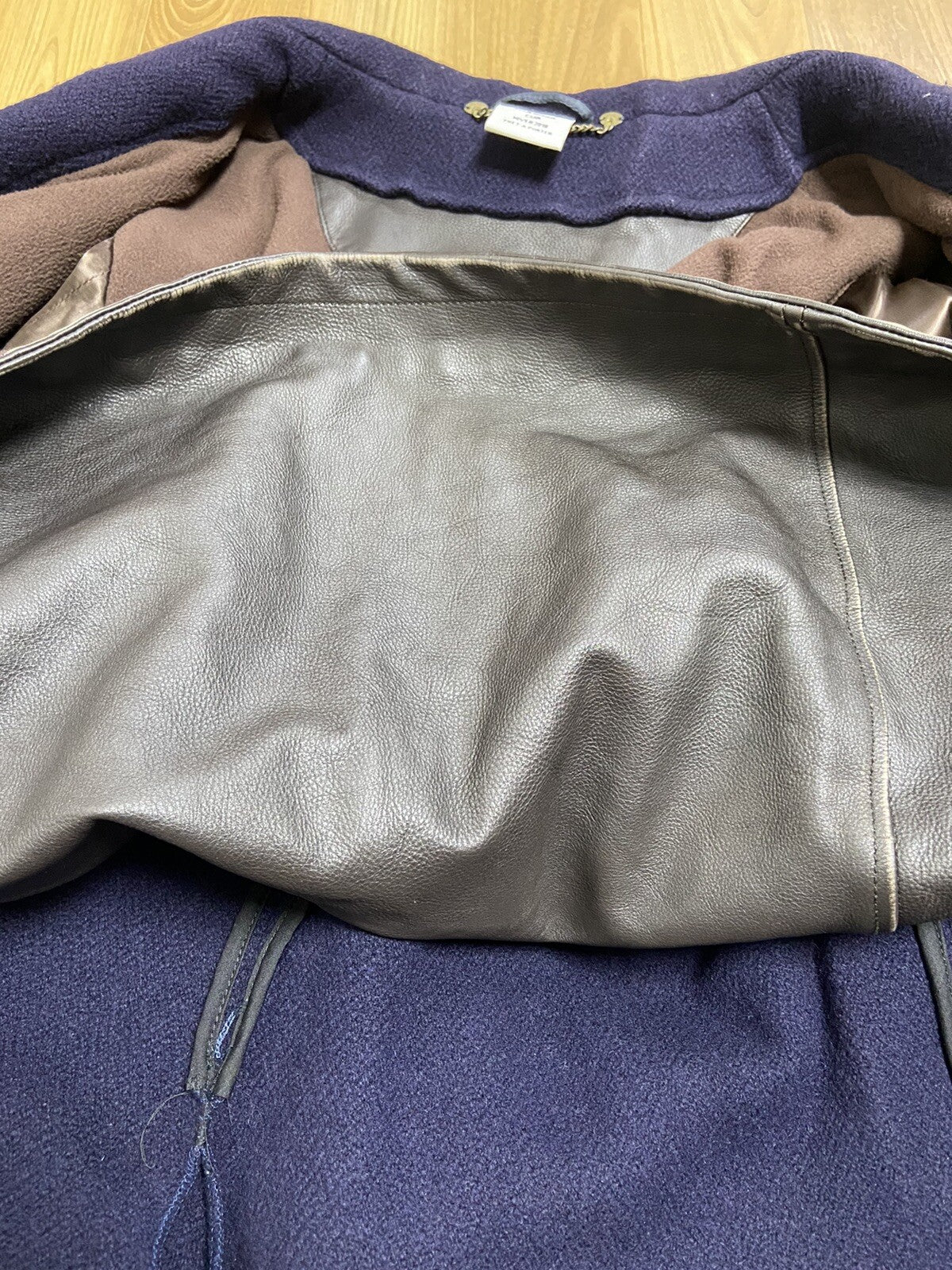 Xs Vetements oversized TIE leather trim VAGABOND wool coat