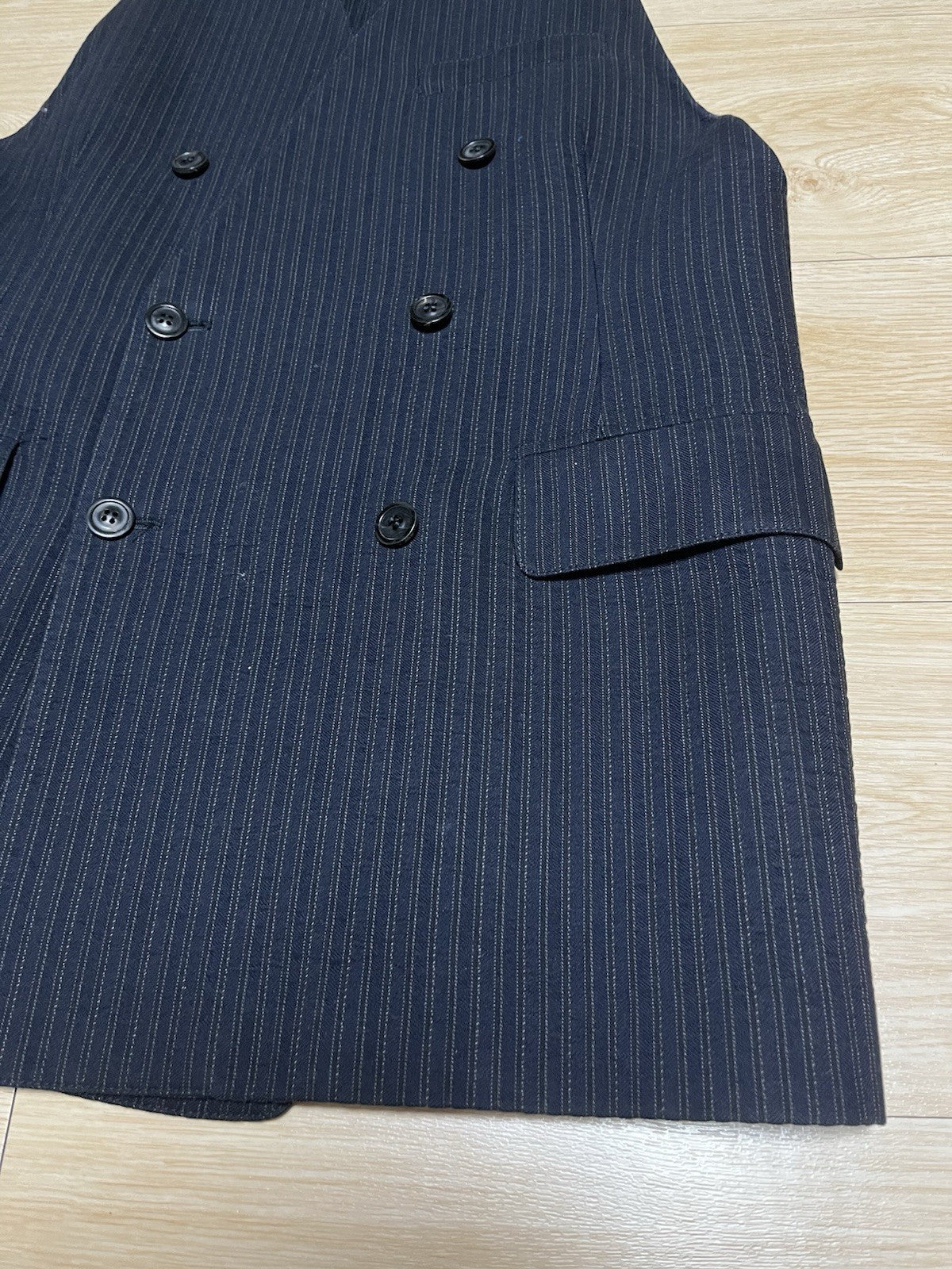 50 Maison Margiela 6B striped sleeveless blazer jacket vest