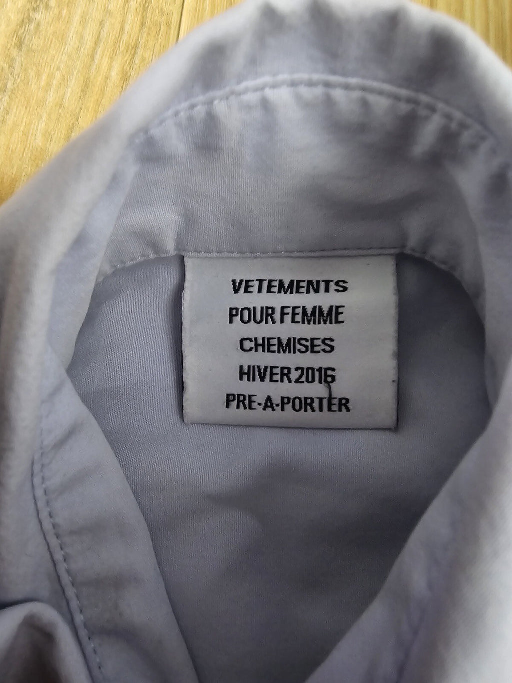 S Vetements AW15 oversized button up shirt skyblue