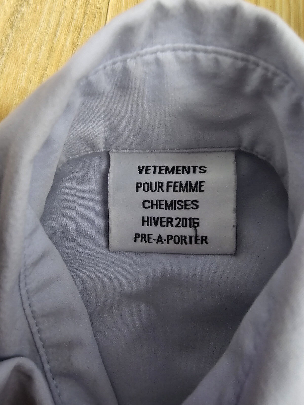 S Vetements AW15 oversized button up shirt skyblue