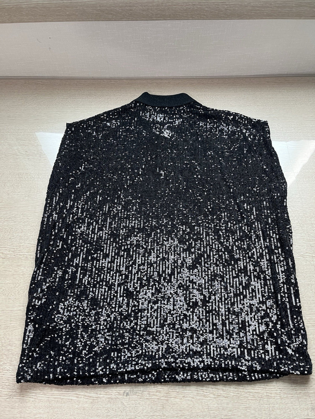 46 saint laurent full sequin sleeveless polo shirt top