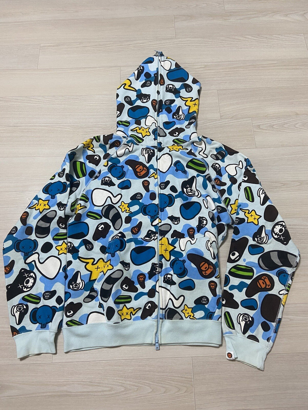 S Bape X Kaws "Animal Kingdom" full zip up hoodie