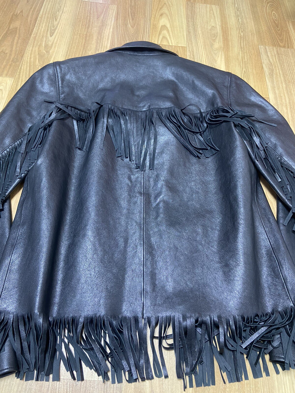 46 Saint laurent fringe leather jacket