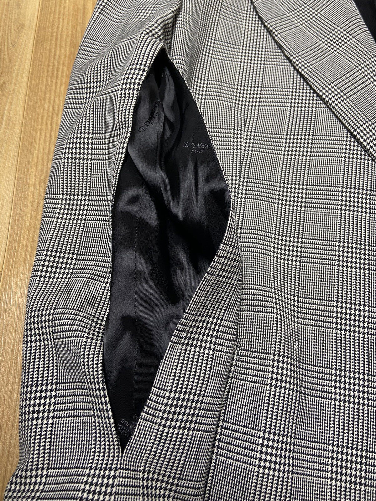 XS Vetements Houndstooth Oversized arm-cutten blazer jacket