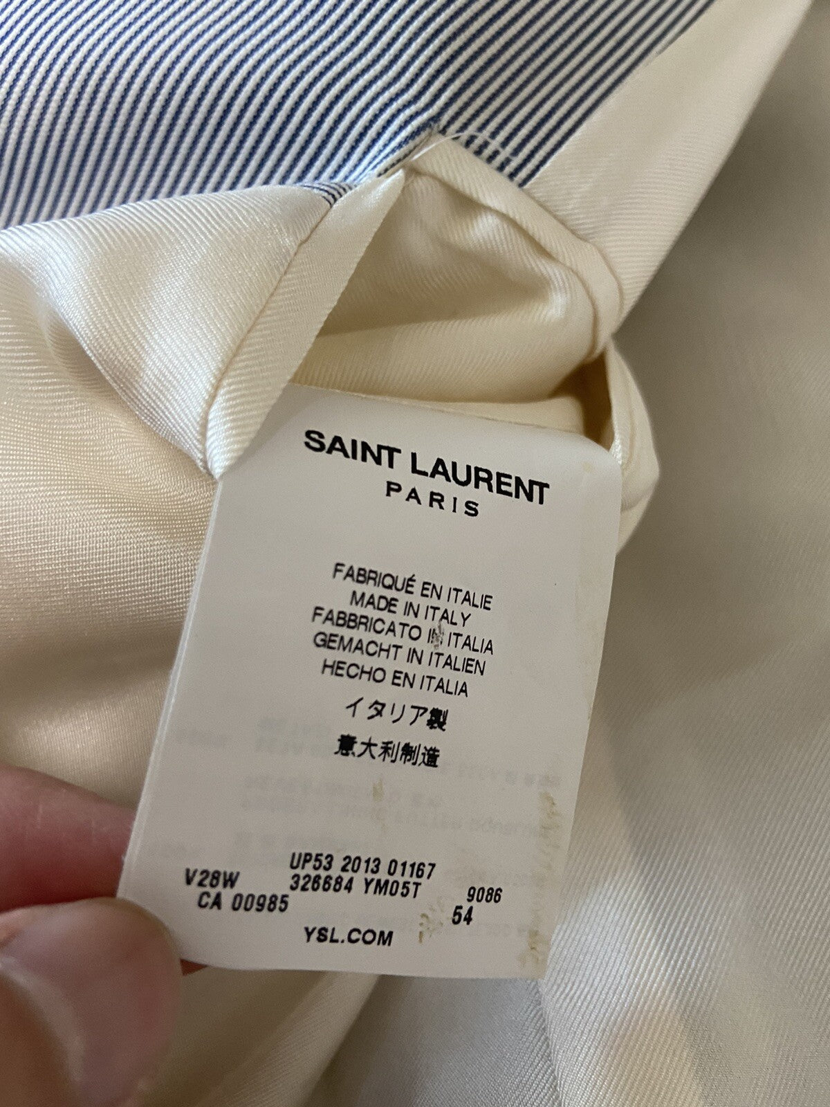 54 Saint Laurent fw13 ss14 Cotton striped blazer suit