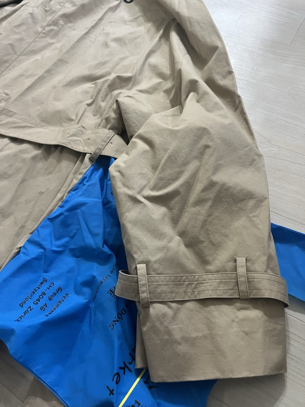 S Vetements back logo Arm Tape logo oversized trench coat Jacket