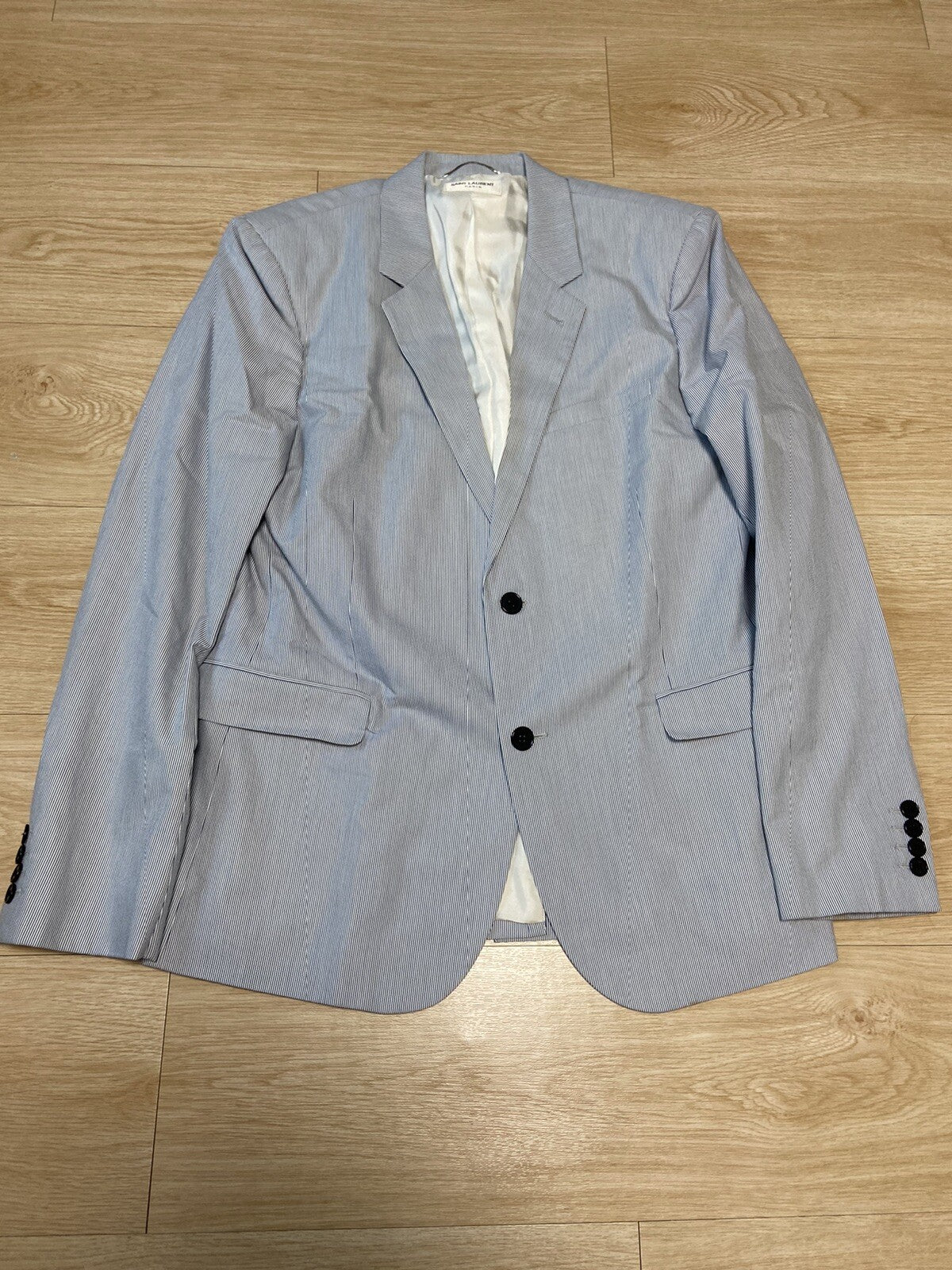 54 Saint Laurent fw13 ss14 Cotton striped blazer suit