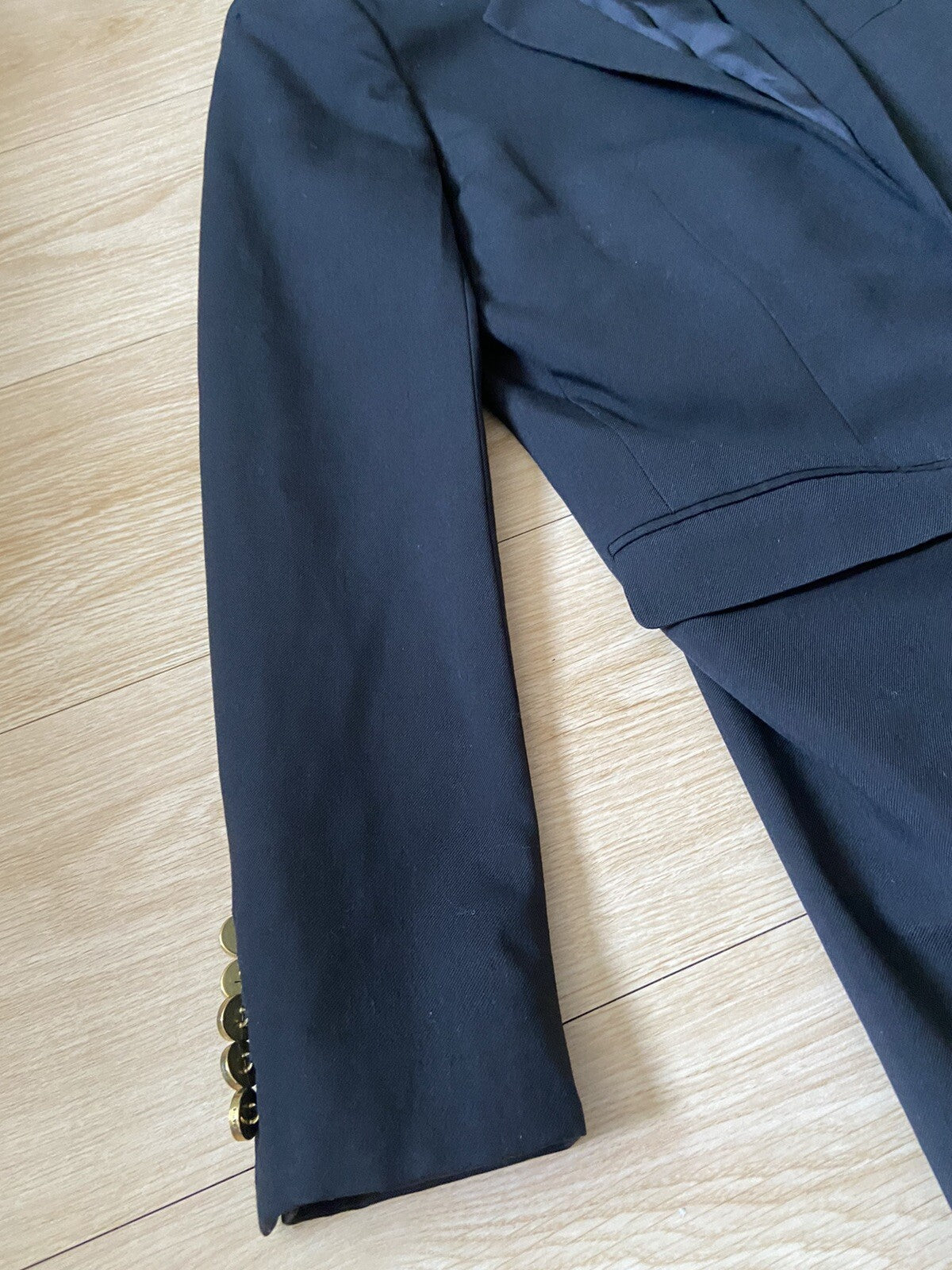 F46 Saint Laurent gold double button blazer jacket suit