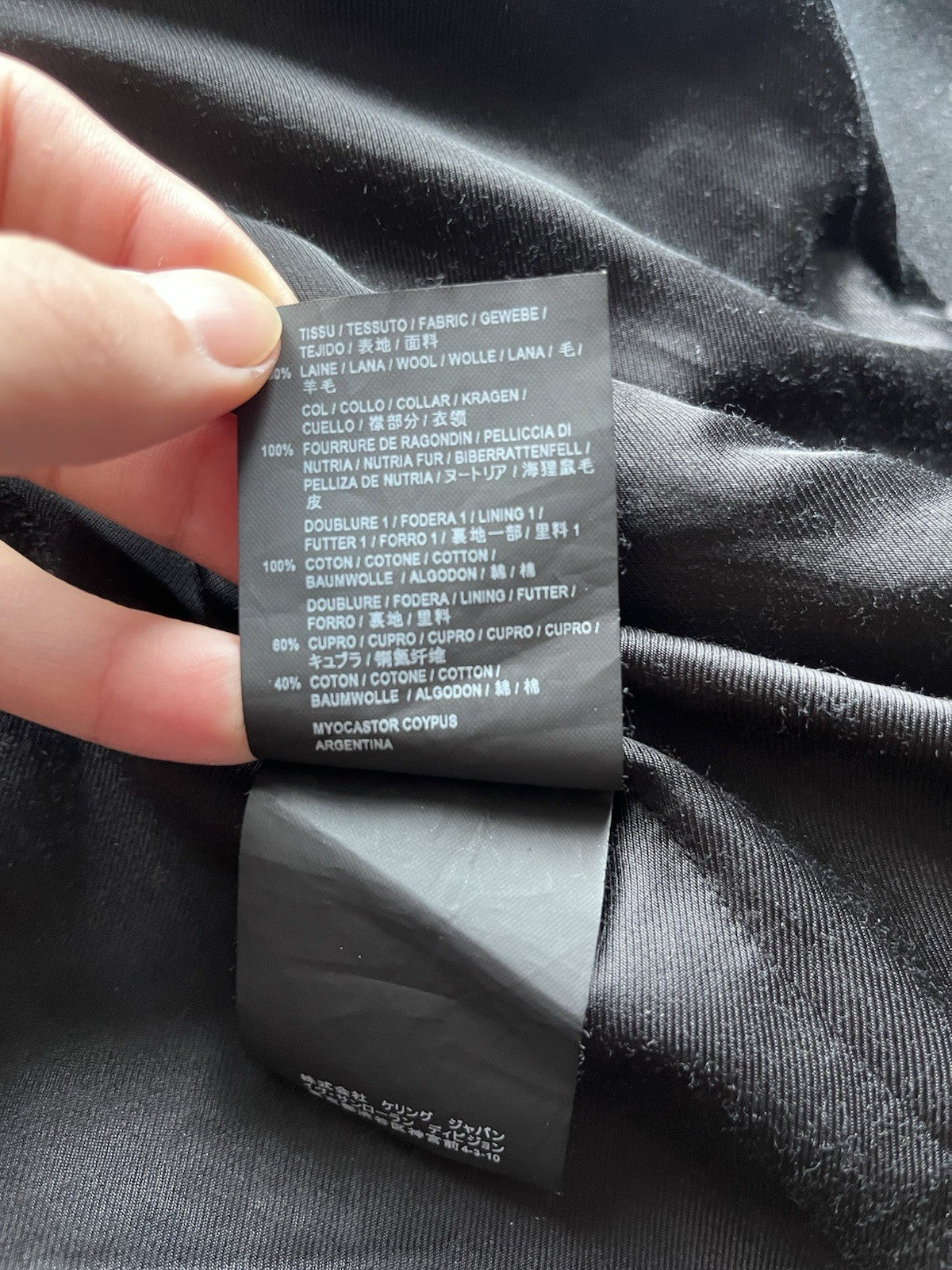 46 Saint Laurent Nutria real fur collar wool peacoat jacket