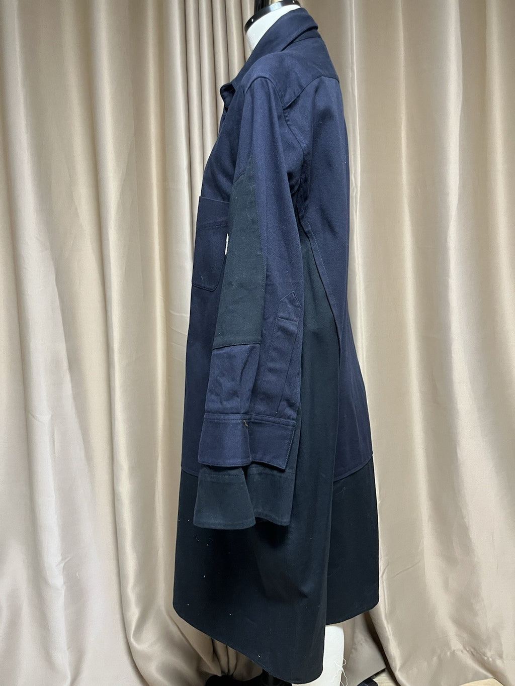 38 Celine Oversized military arm zipper denim shirt jacket