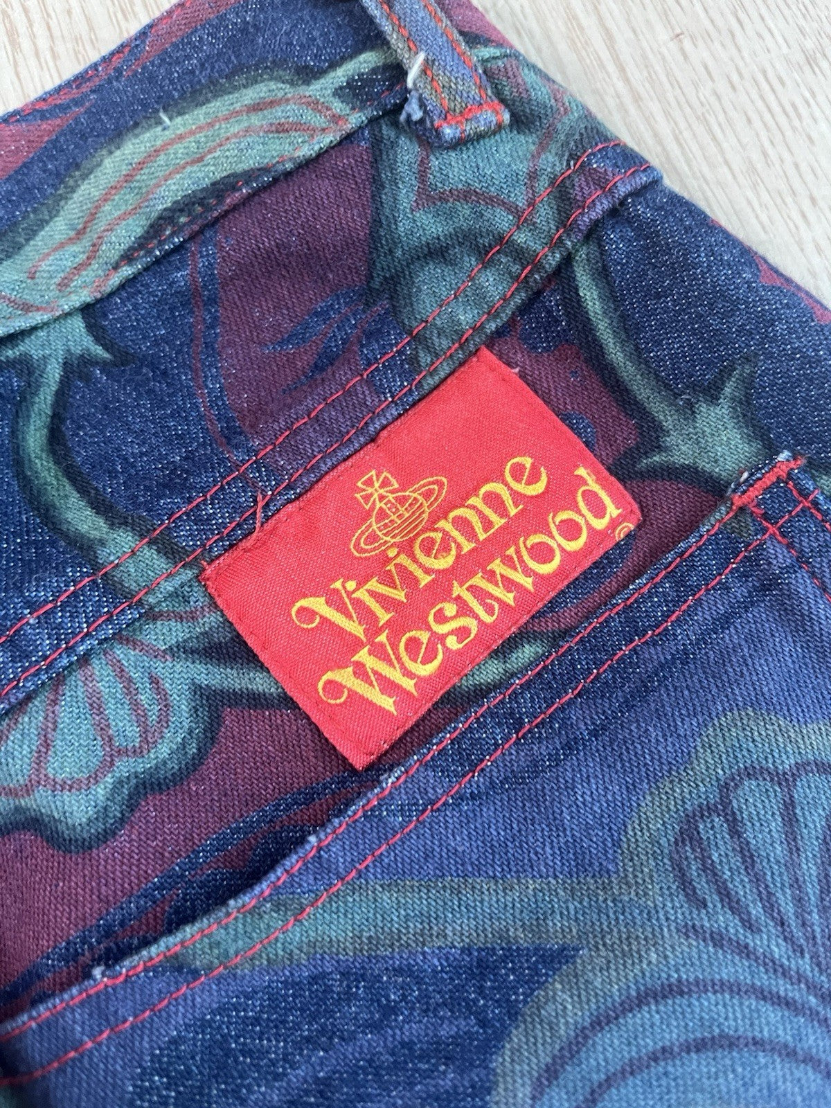 26 Vivienne Westwood Vintage 90s paisley Denim Pants Jeans